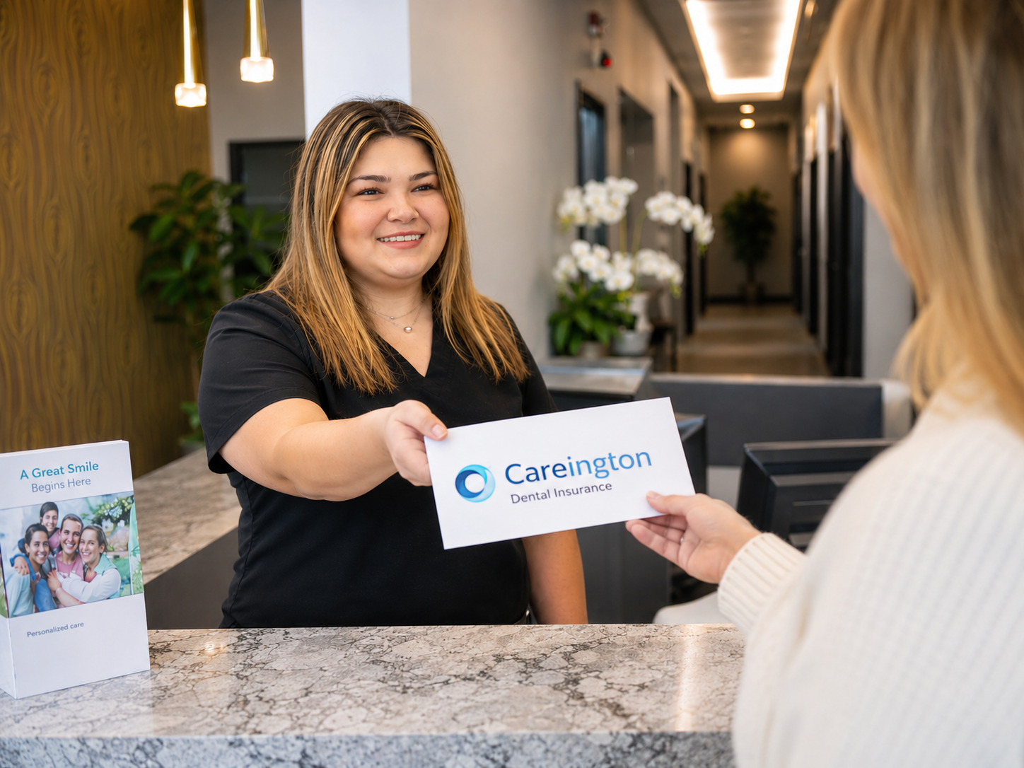 Comfydent Smiles team in Bee Cave, TX welcoming Careington dental savings plan members