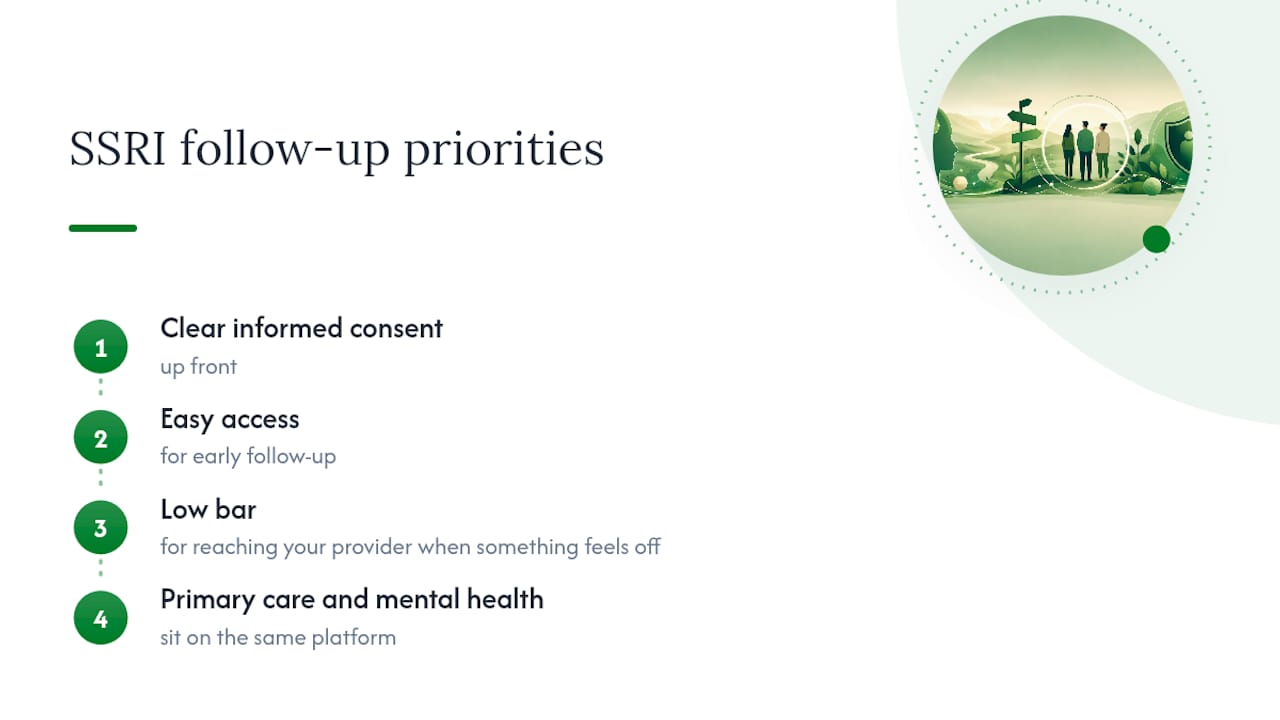 A Publisher's Note on SSRI Safety and Follow-Up — overview diagram