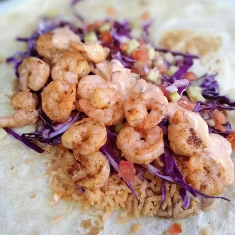 Best Bakersfield Shrimp tacos on soft tortilla