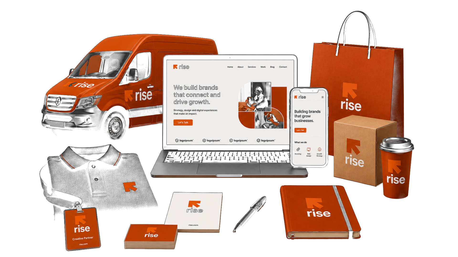 Rise Brand mockup