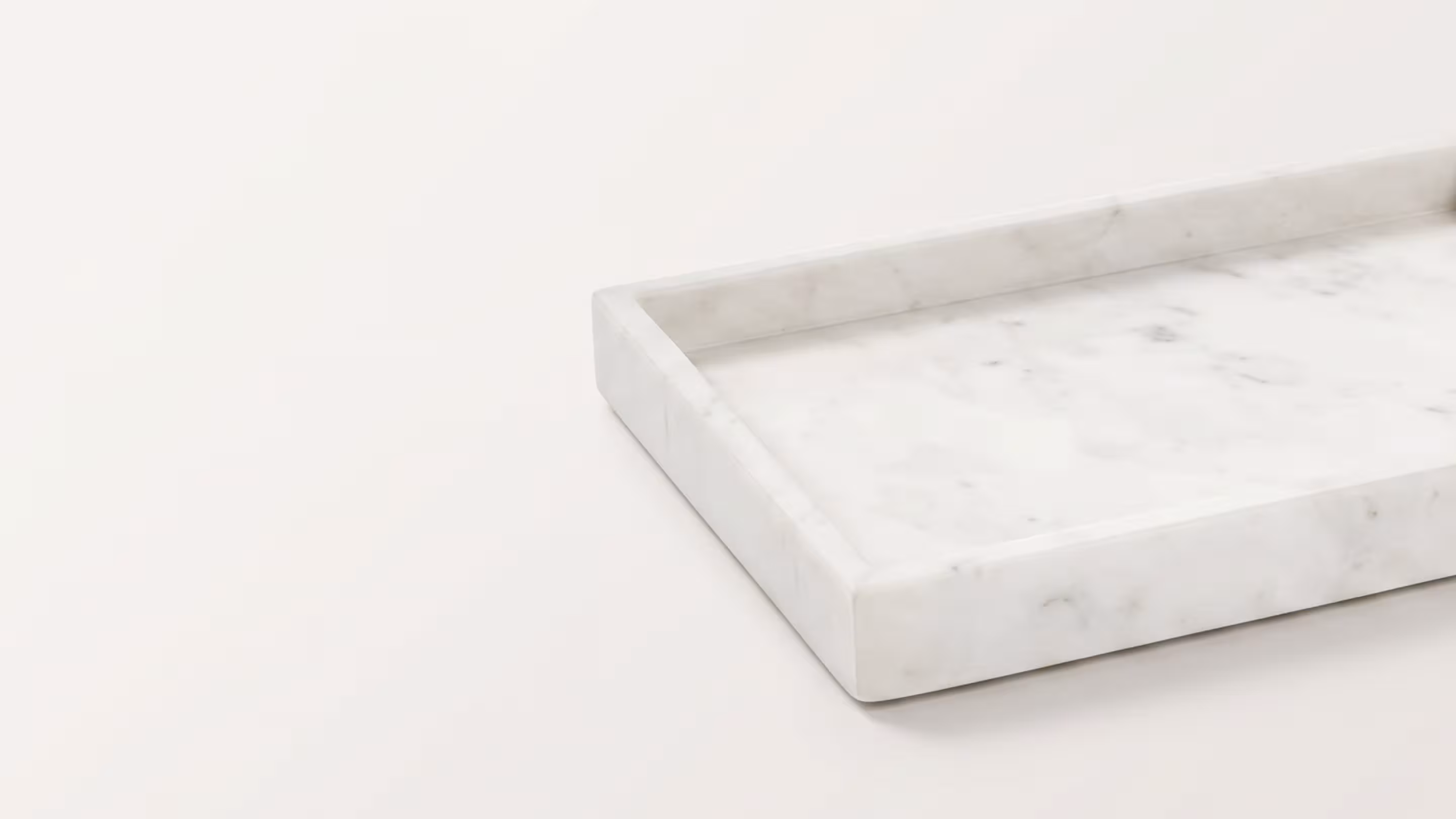 Marble rectangular tray at BLANK The Studio for refined product styling, beauty shoots and flat lays.