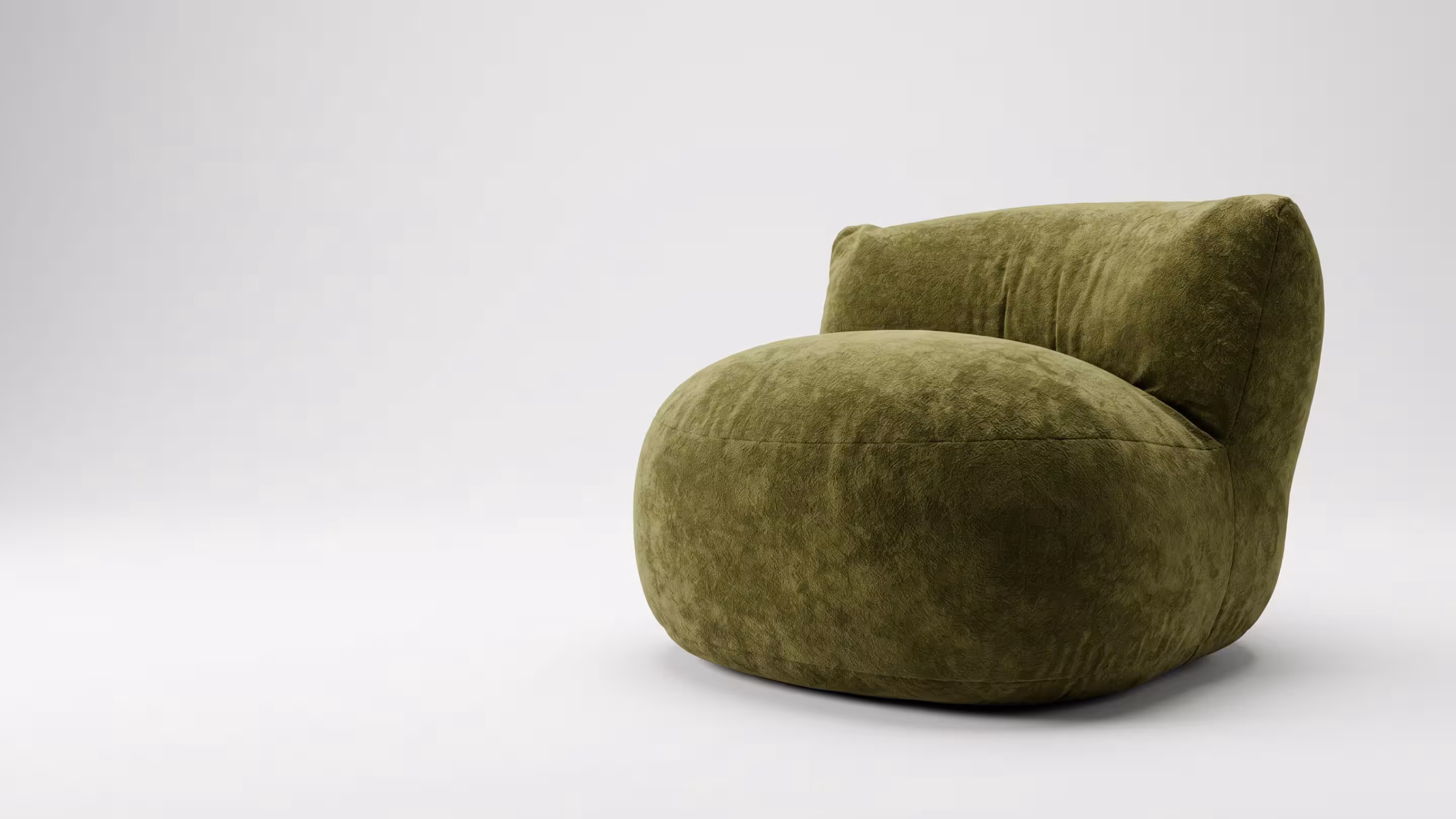 Olive Plumpi chair at BLANK The Studio, a bold soft seating option for editorial and social content.