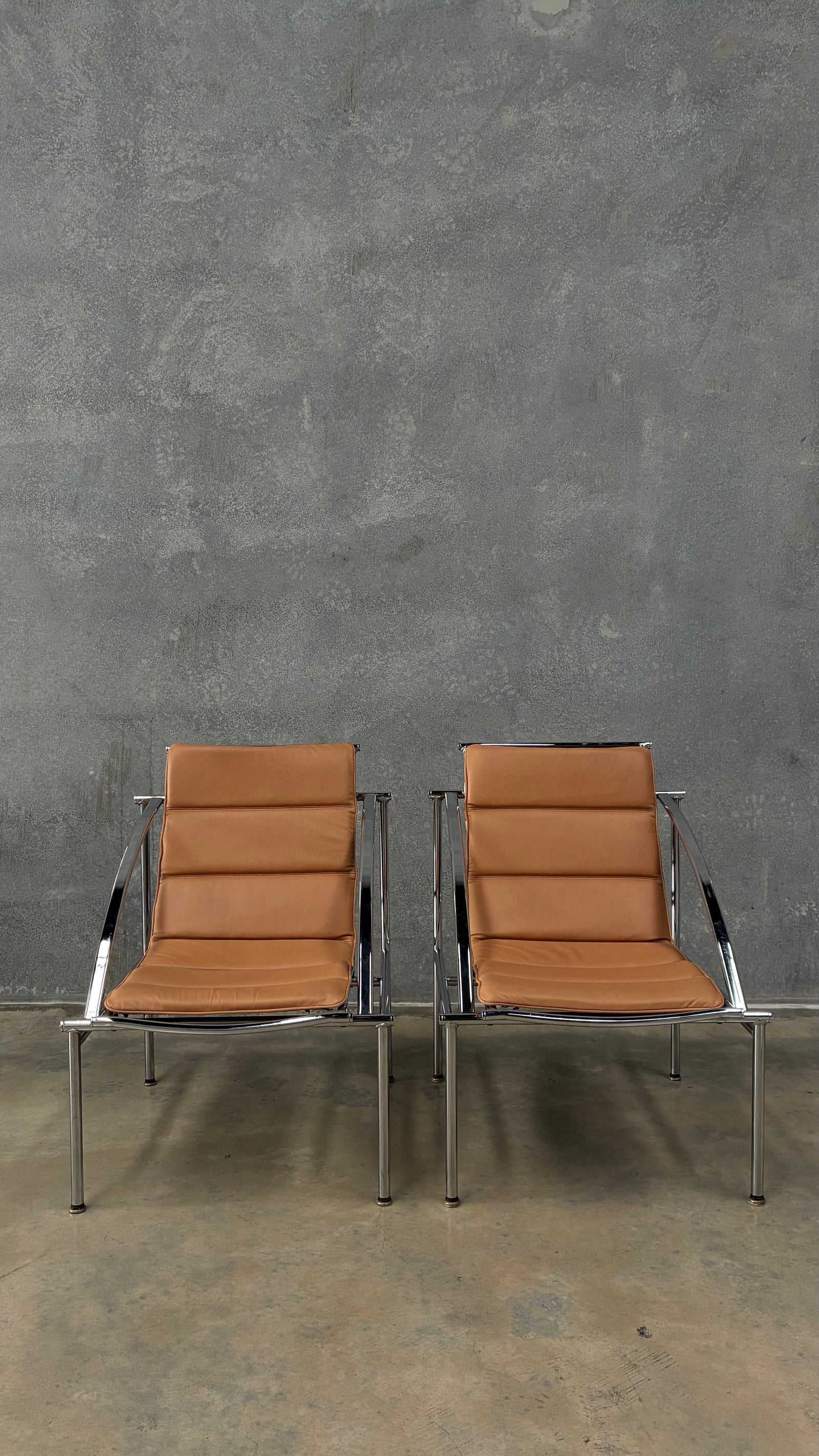 Chrome and Leather Lounge Chair 