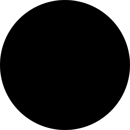Black circle representing a new moon phase on a transparent background.