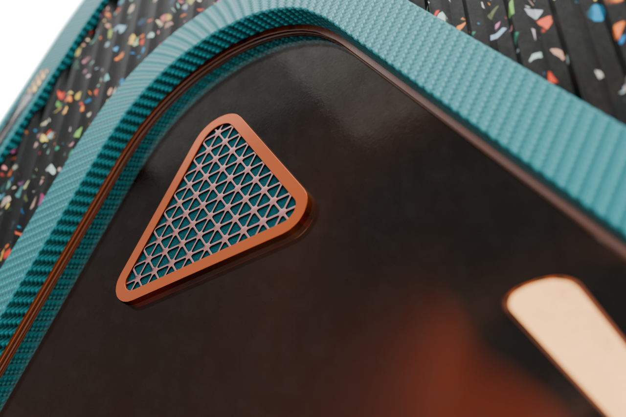 Close-up of Delta Shelter carbon filter vent detail