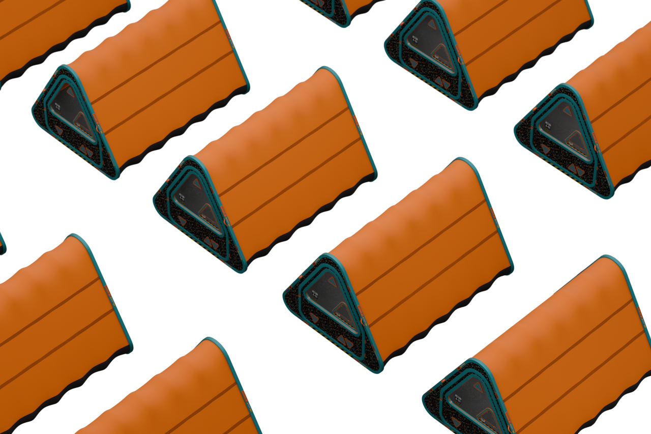 Array of deployed Delta Shelter units in camp formation