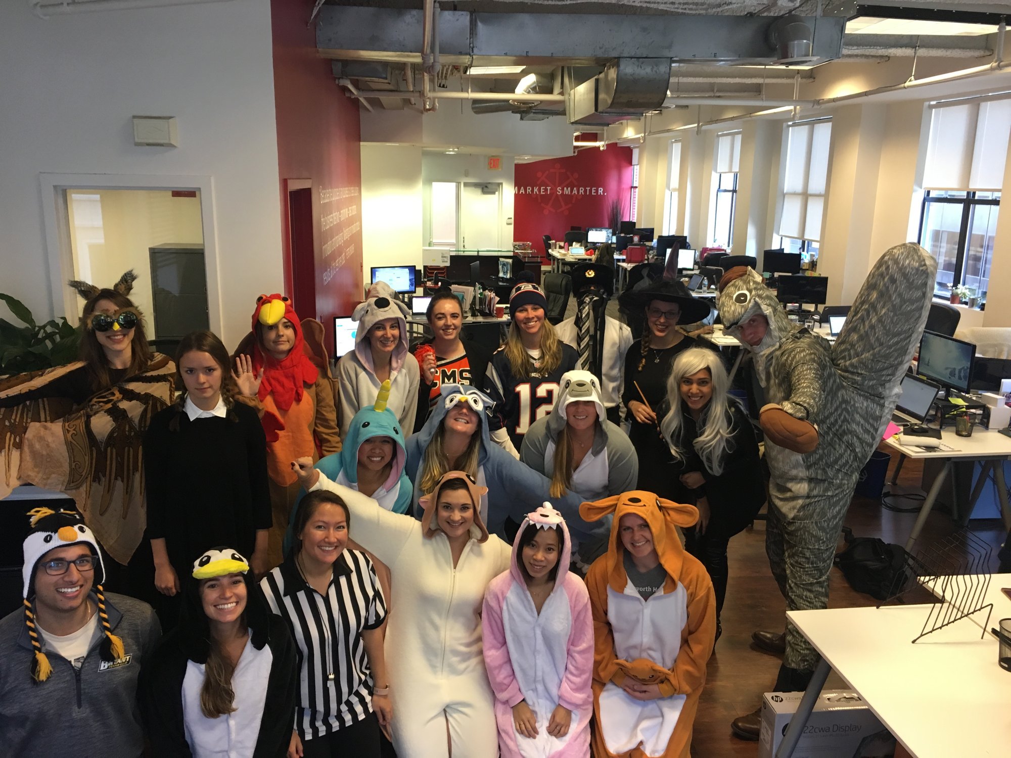 The TribalVision team in Halloween costumes at the Boston office