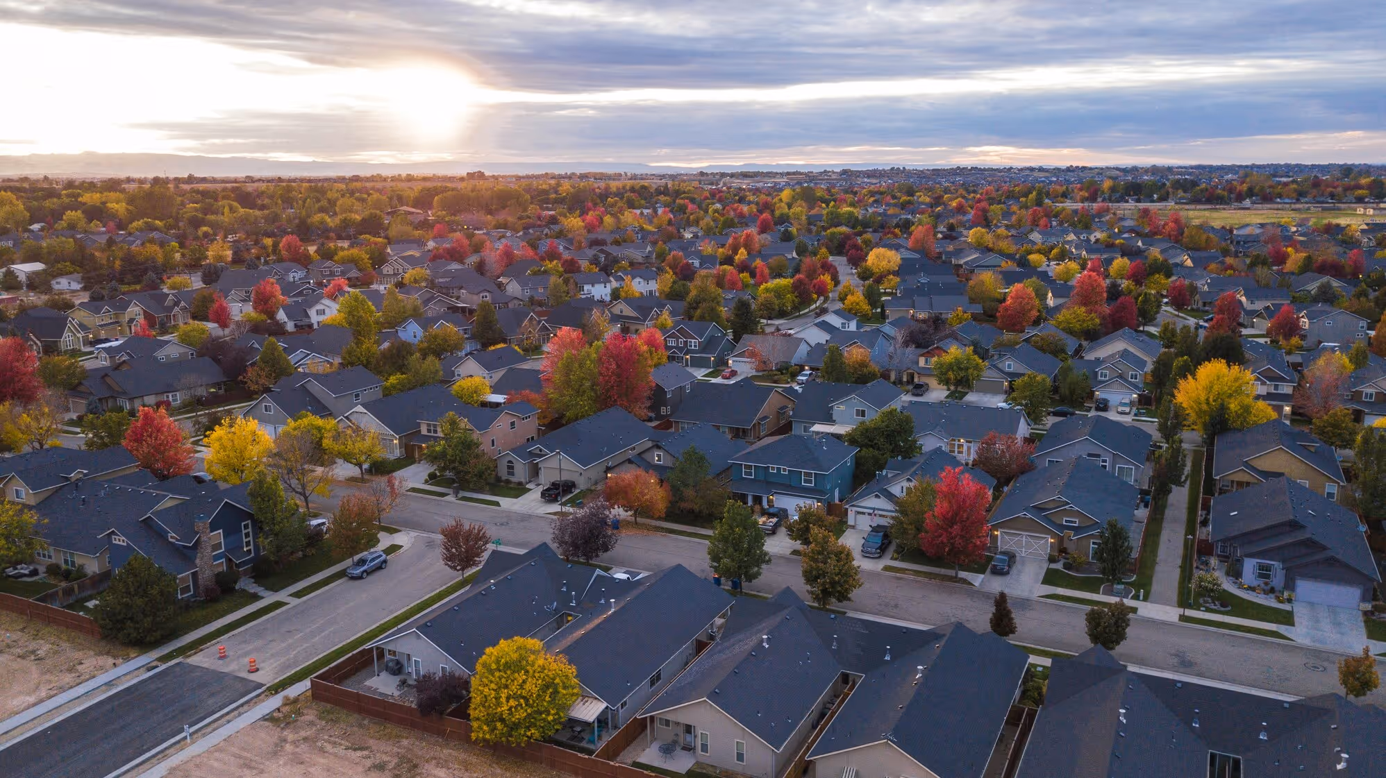 Aerial view of Missouri neighborhood