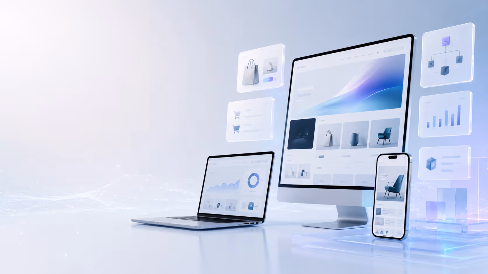 Modern responsive web design, e-commerce and digital systems by Visual Solutions