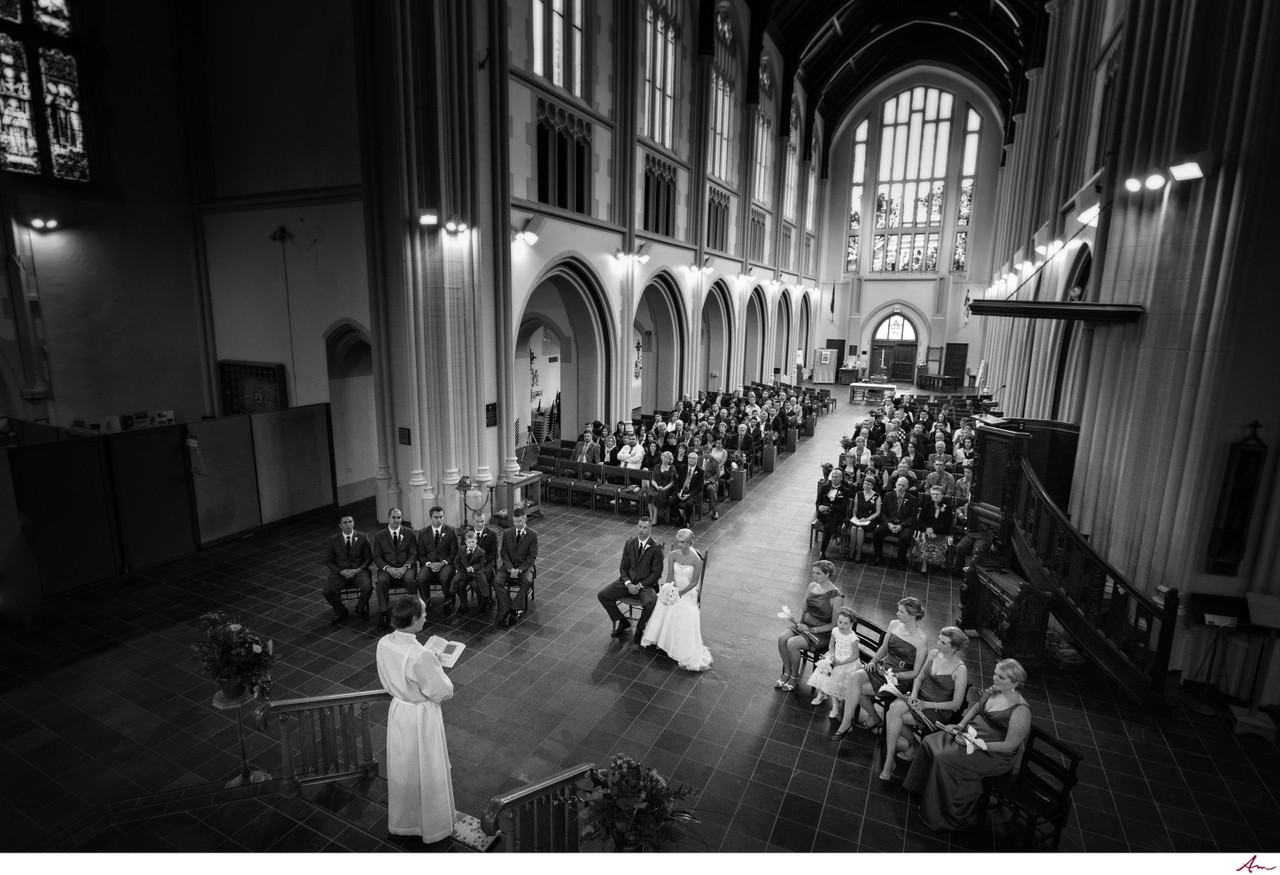 Wedding ceremony at All Saints Cathedral in Halifax