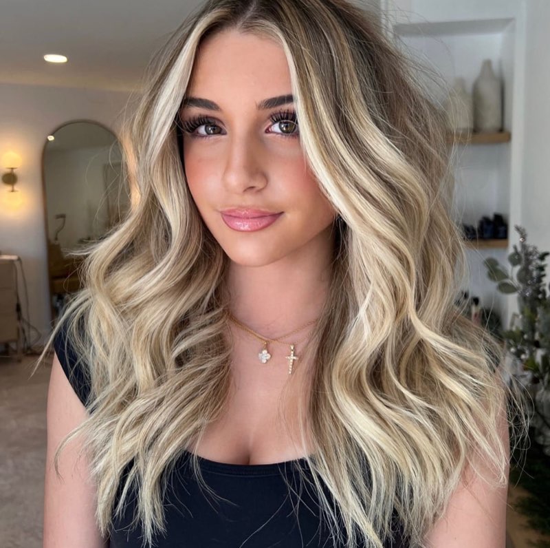 Blonde Haartransformation aus dem Salon