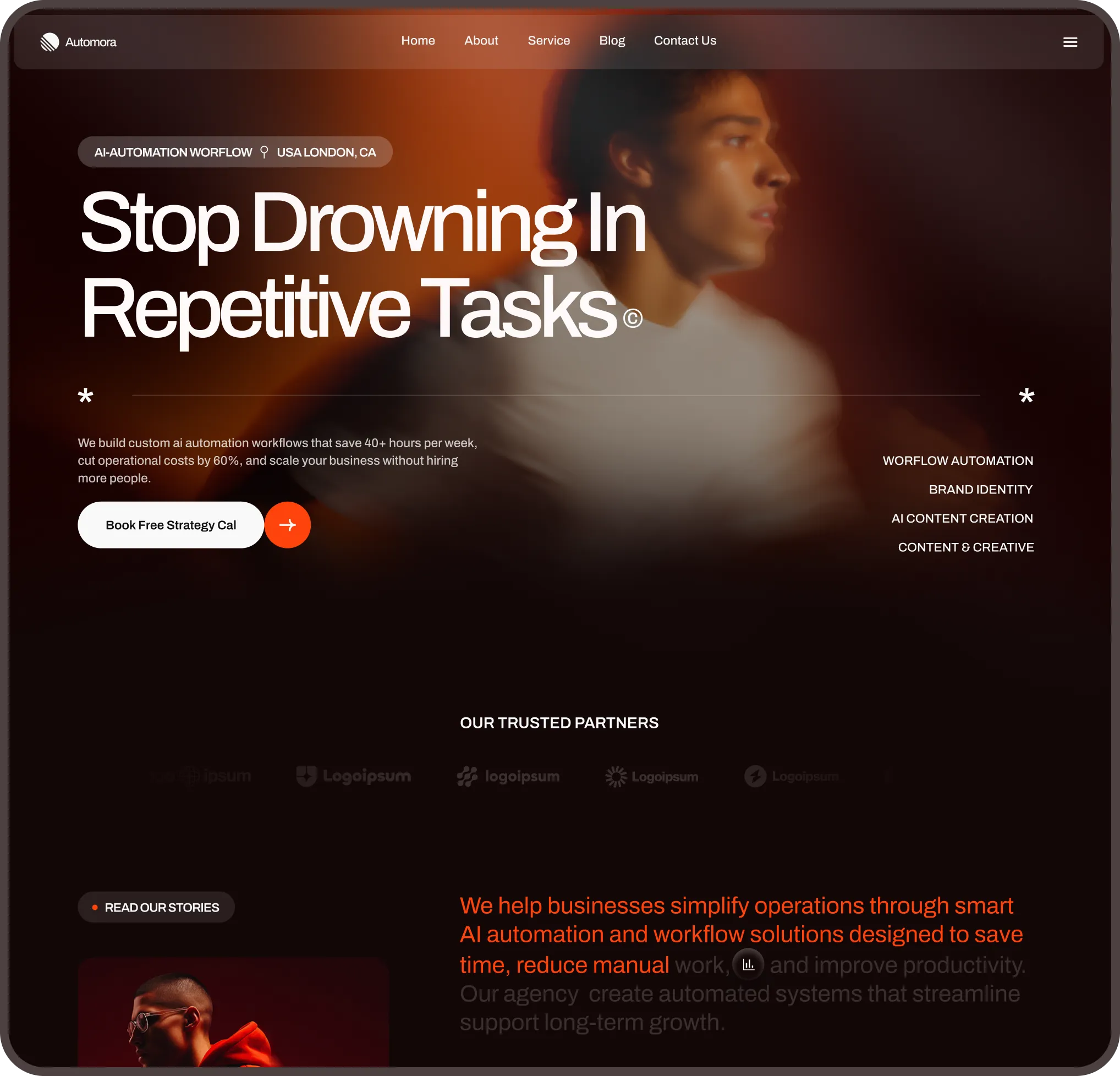 Automora Webflow template landing page screenshot
