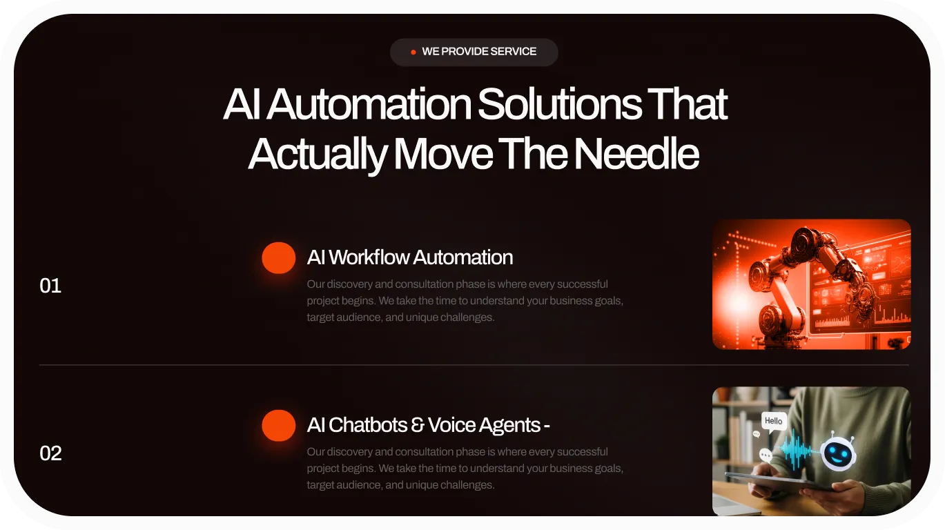 Automora Webflow template section layout preview