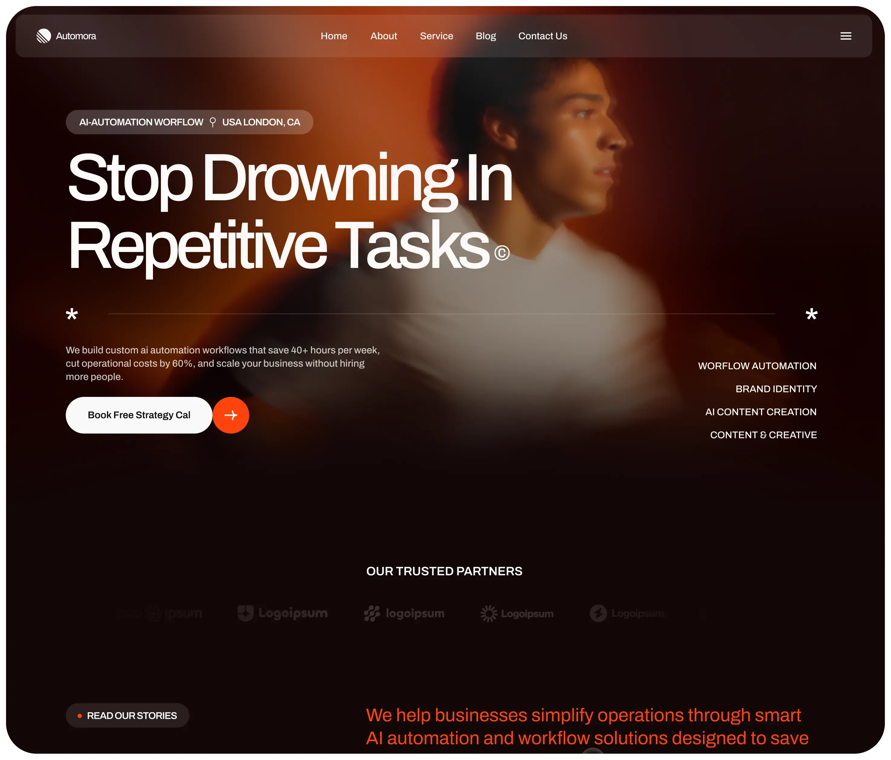 Automora Webflow template inner page screenshots