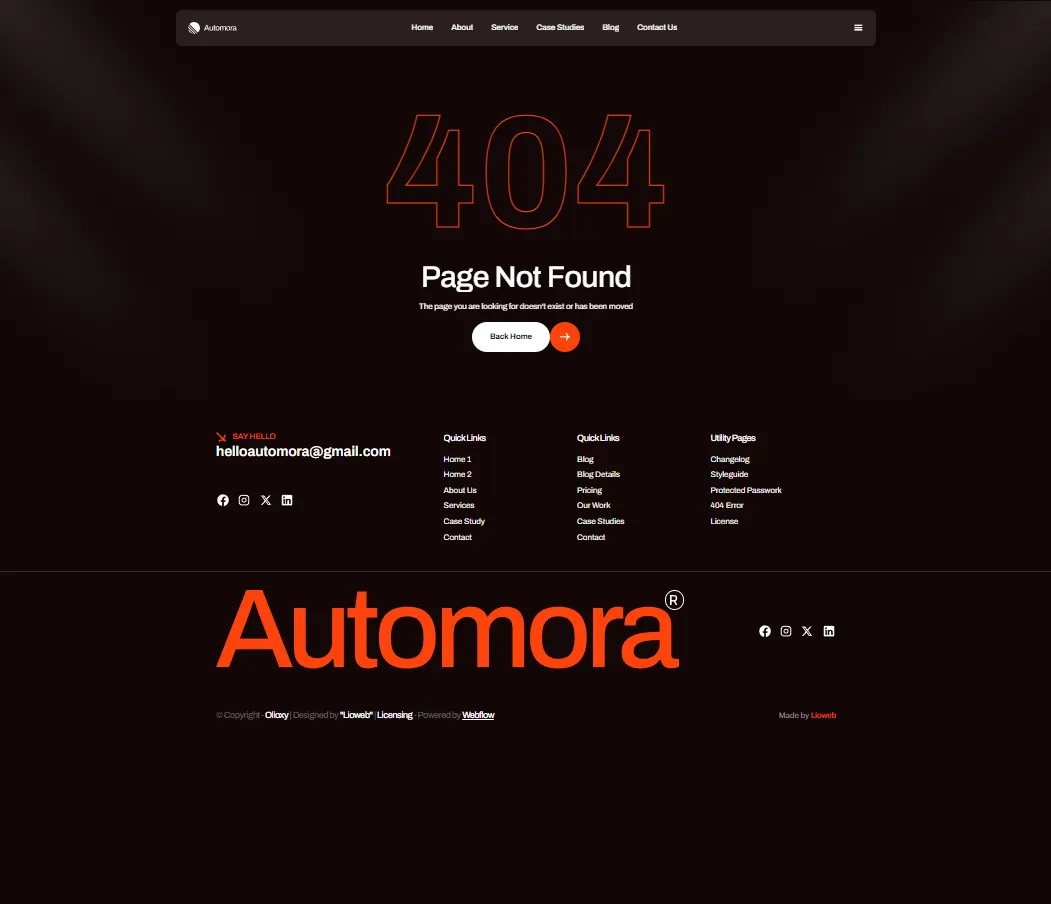 Automora 404 page preview