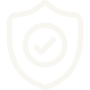 Shield icon with a checkmark in the center representing security or protection.
