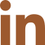 LinkedIn logo in solid brown color.