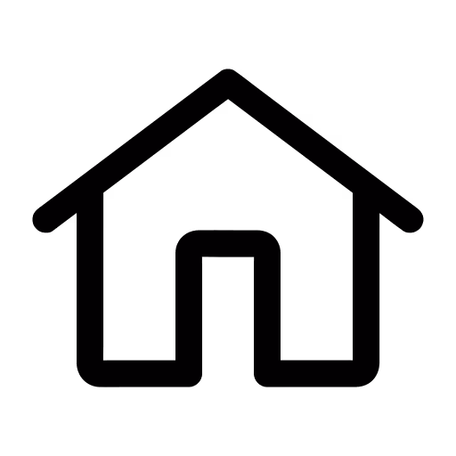 Icon of a house with a pointed roof and chimney, symbolizing home or homepage.