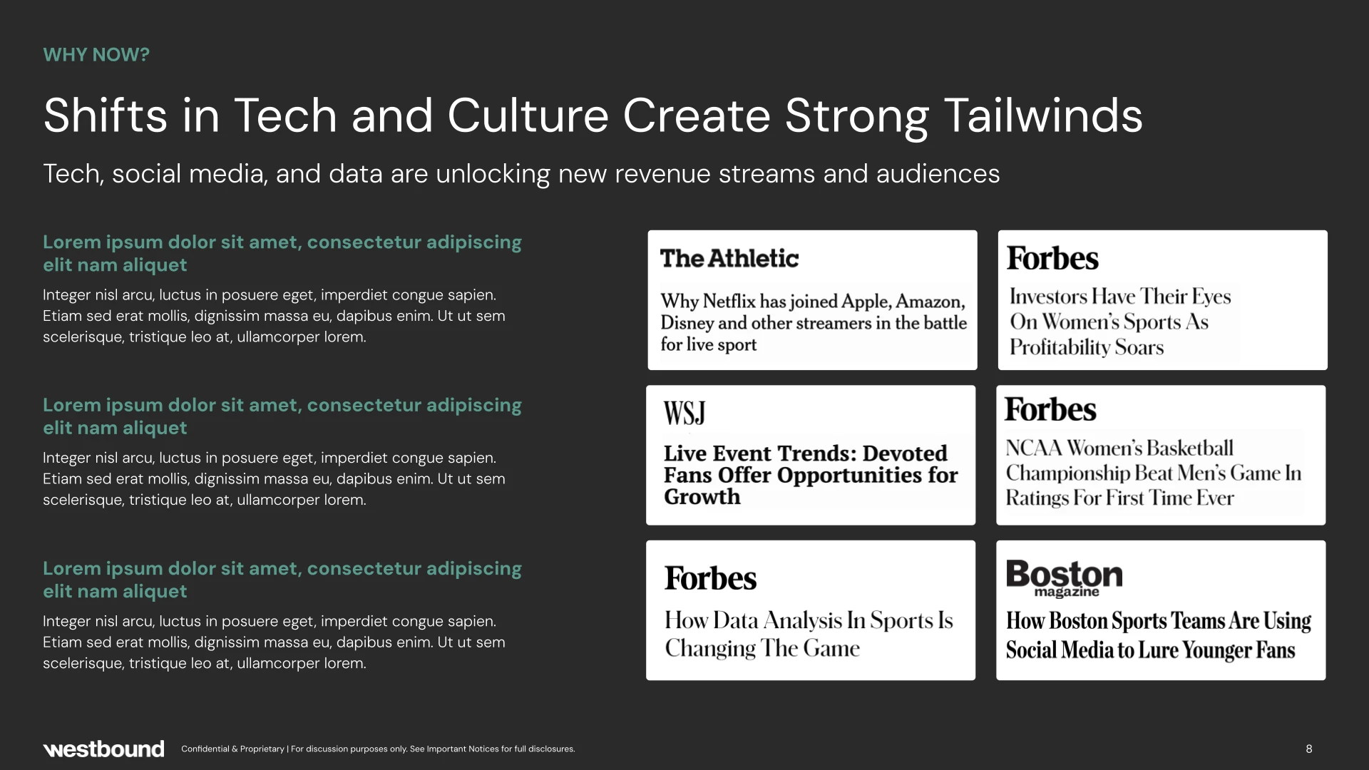 Westbound Sports Fund overview example