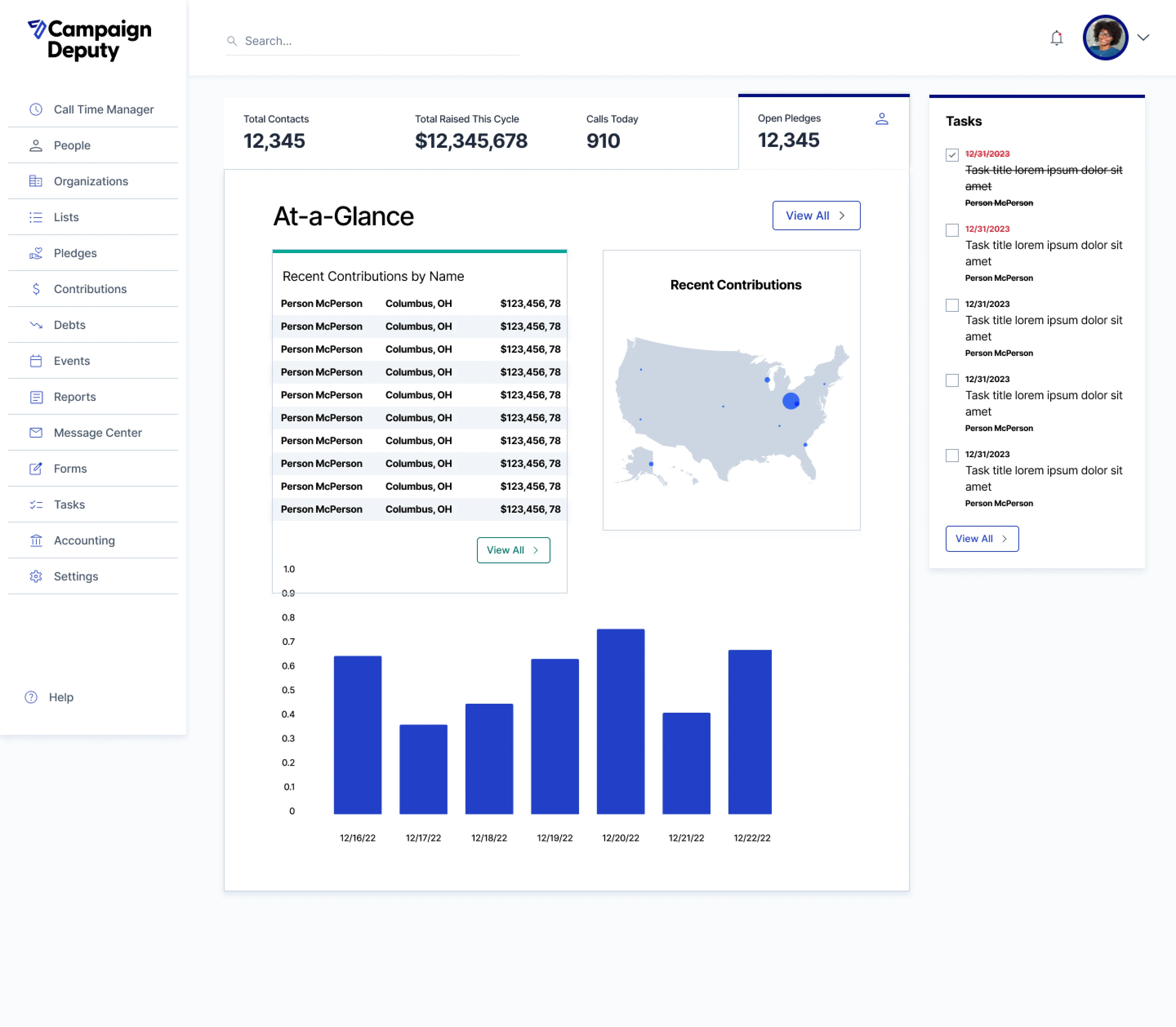 Campaign Deputy screen example