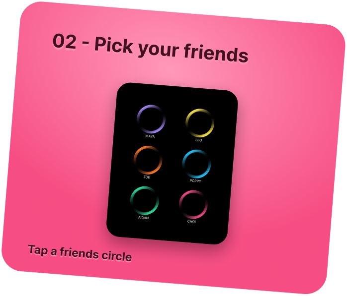 Image of selecting friends you want to hang out with.
