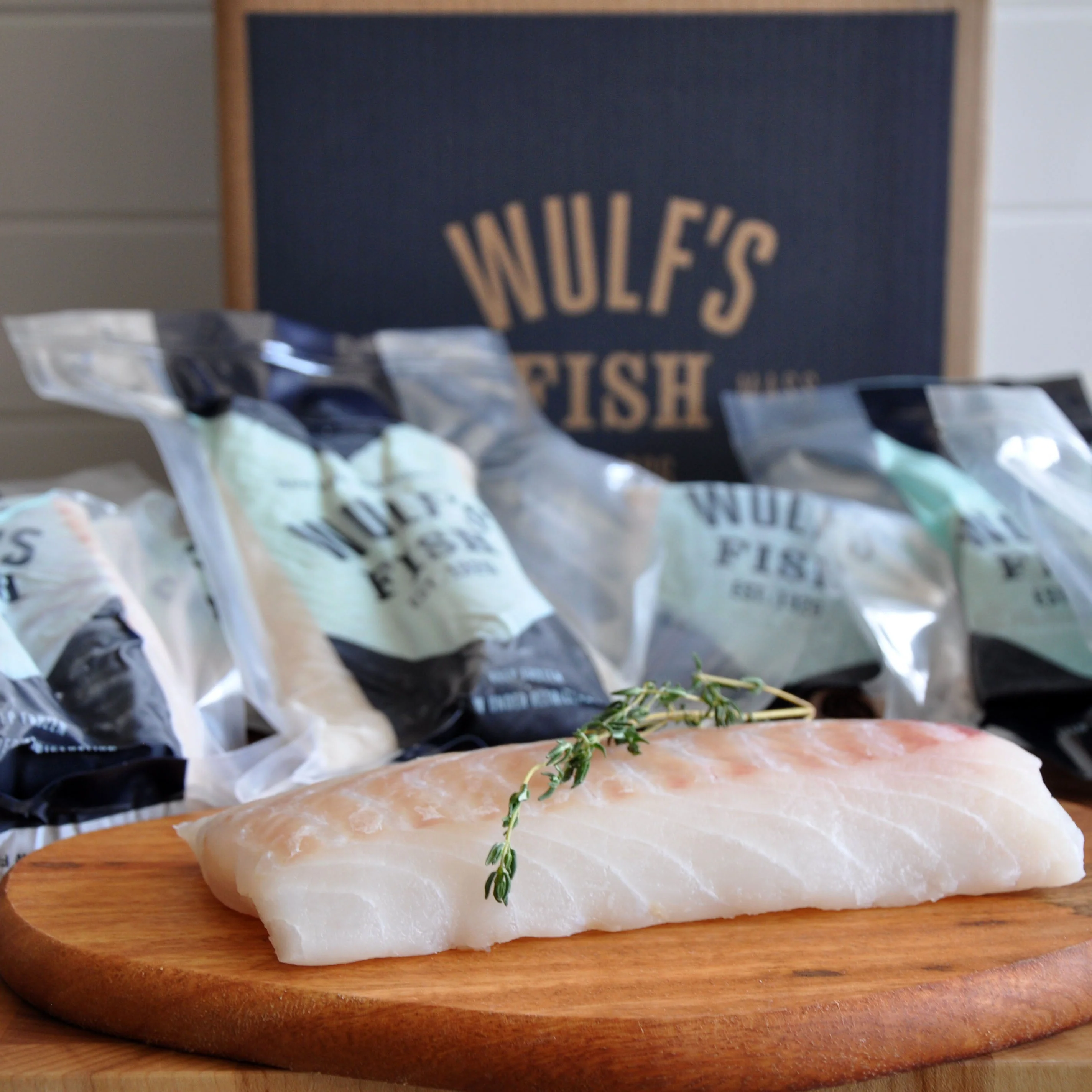 A box of seafood from Wulf's Fish