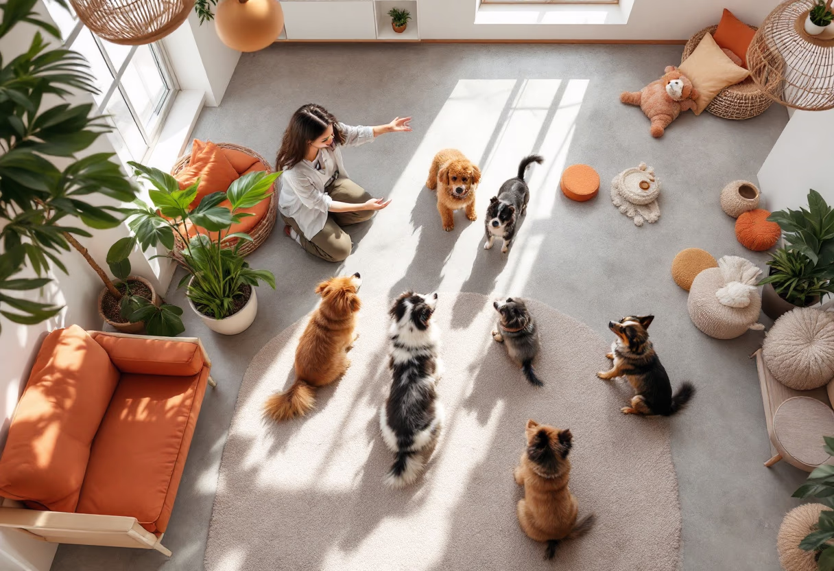 image of a pet training class