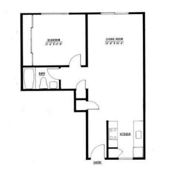 1 bed 1 bath floor plan layout