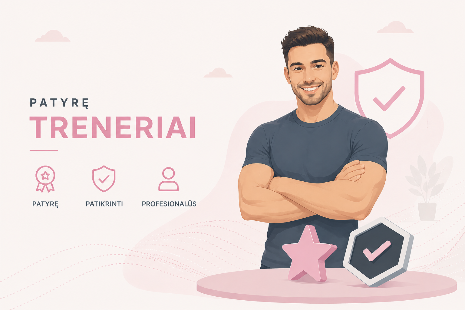 Profesionalus sporto treneris su kvalifikacijomis.