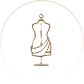 Dress mannequin icon representing wedding styling