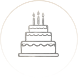 Birthday cake with candles icon