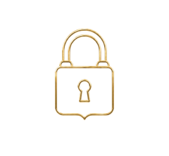 Padlock icon representing discretion
