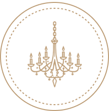 Chandelier icon representing luxury event ambiance