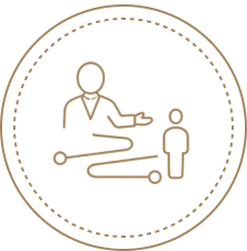 Icon of an event planner consulting with a client