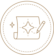 Icon of an event design concept being sketched on a blueprint