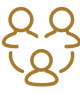 Icon of three people representing community and referrals