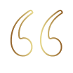 Gold quotation mark icon representing a client testimonial
