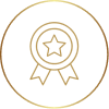 Medal with star icon representing excellence