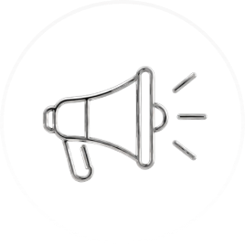 Megaphone icon representing corporate event announcements