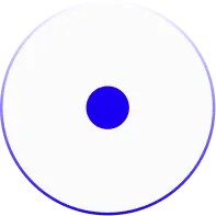 Blue circle centered inside a larger white circle with a thin purple outline.