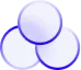 Three overlapping blue circles with gradient fill from light to dark blue.