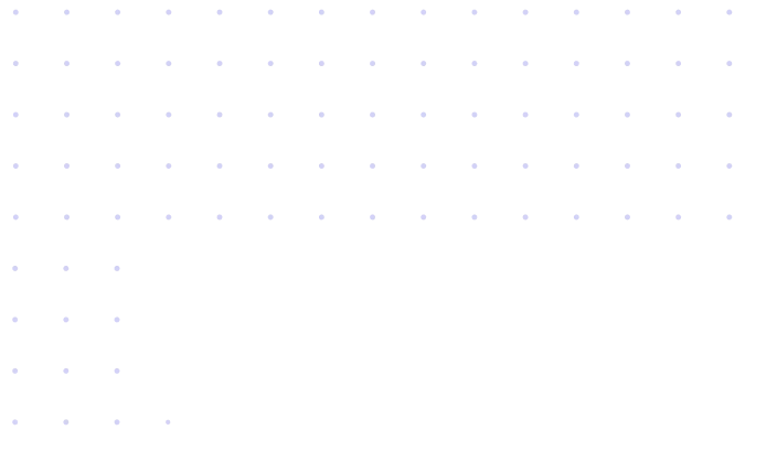 Grid of evenly spaced small blue dots on a black background forming a square pattern.