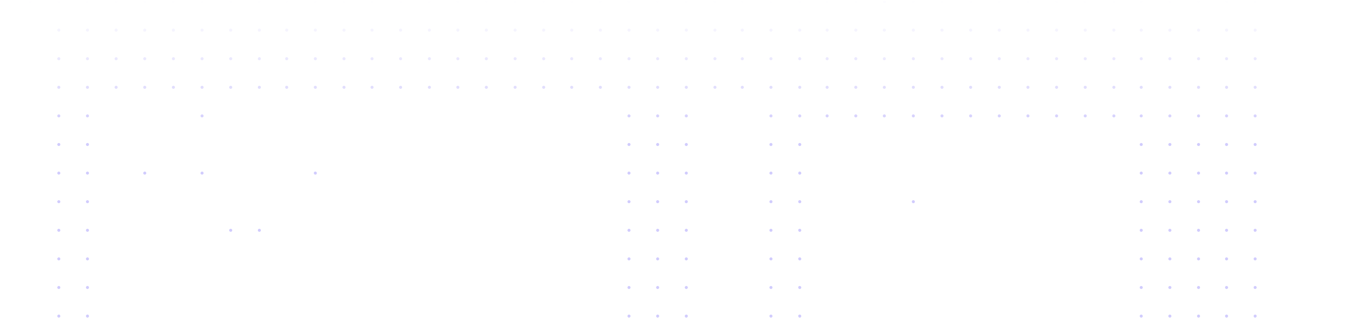 Pattern of blue dots fading from dark blue at bottom to light blue on white background.