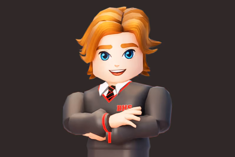 Brian, a Brookhaven character, in close up