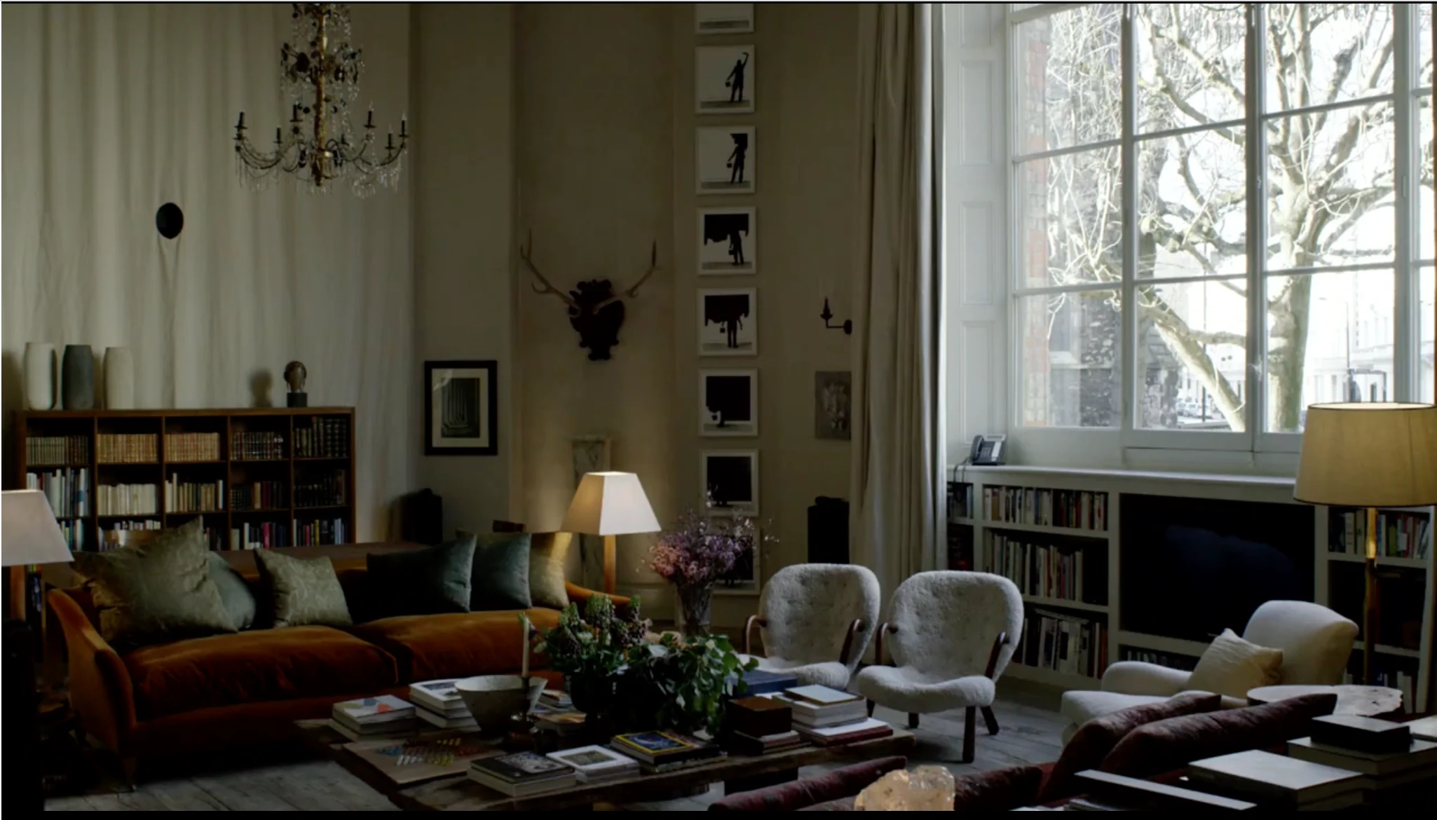 A video screenshot portrays a living room