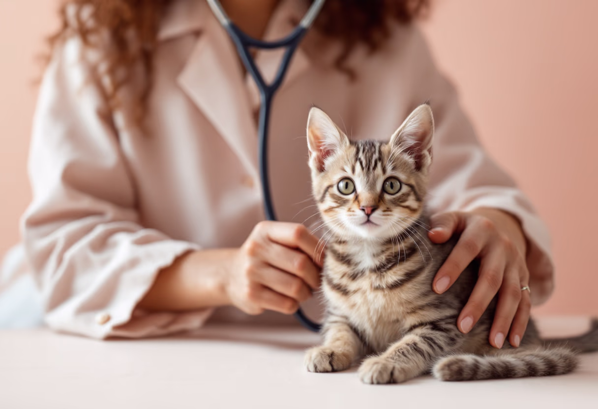 image of a routine checkup being performed (for a veterinary clinic)