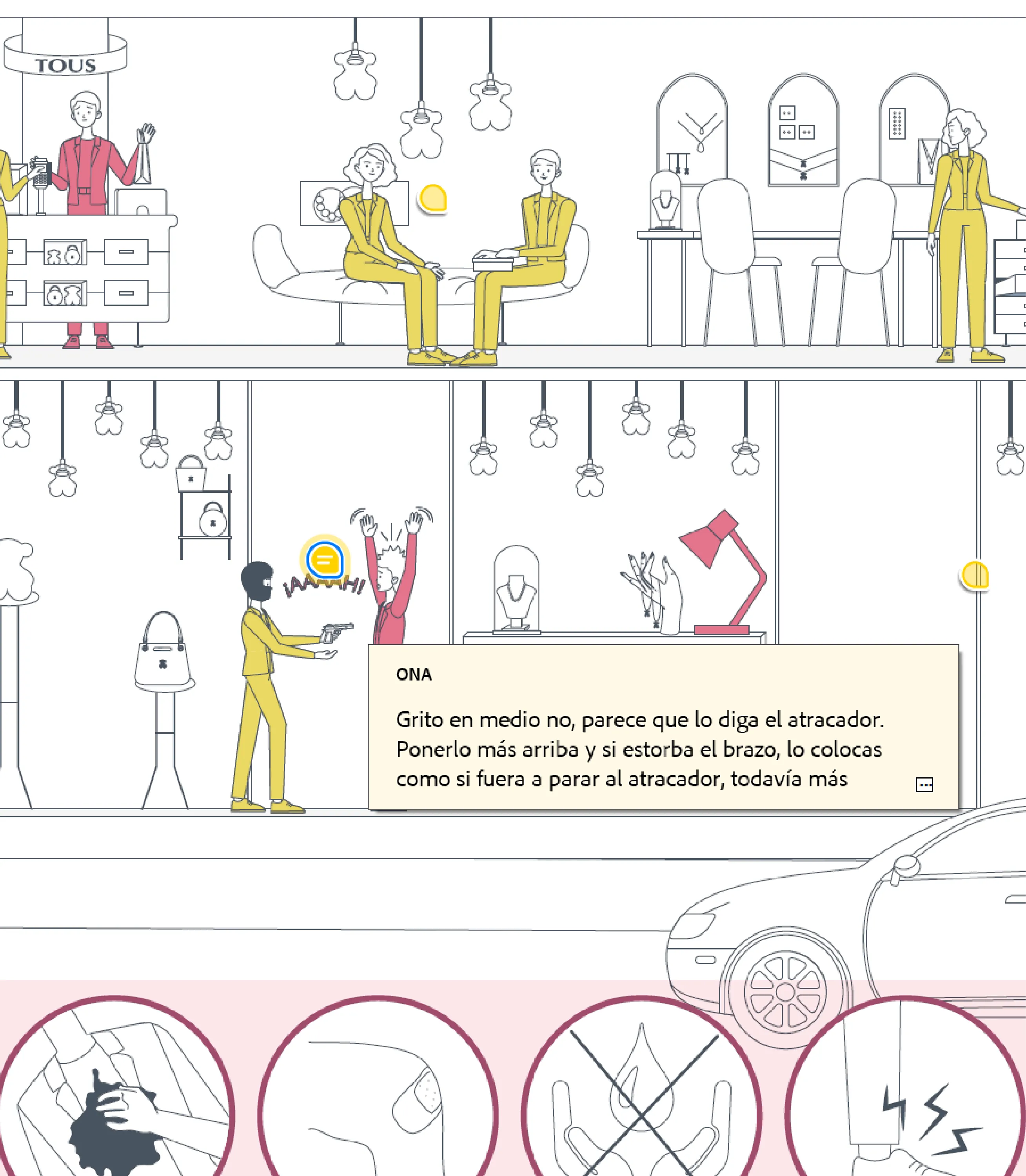 Screenshot of a Figma prototype annotated by the instructional lead with implementation feedback. Comments refine illustration clarity, positioning, and visual interpretation to improve regulatory accuracy and reduce ambiguity.