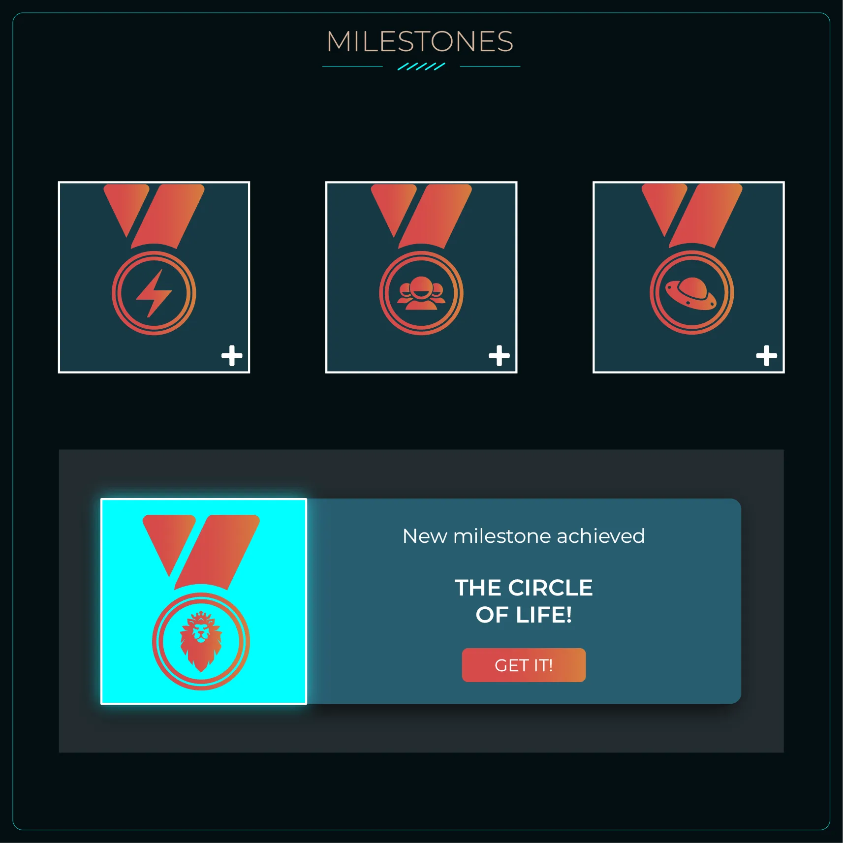 Milestone collection and achievement feedback.