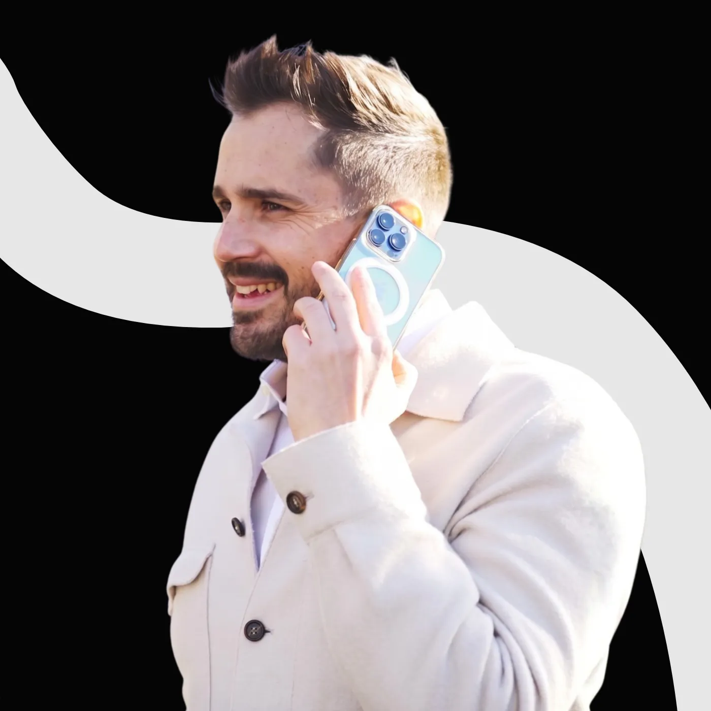 Severin Teschner im Telefonat mit Kunden
