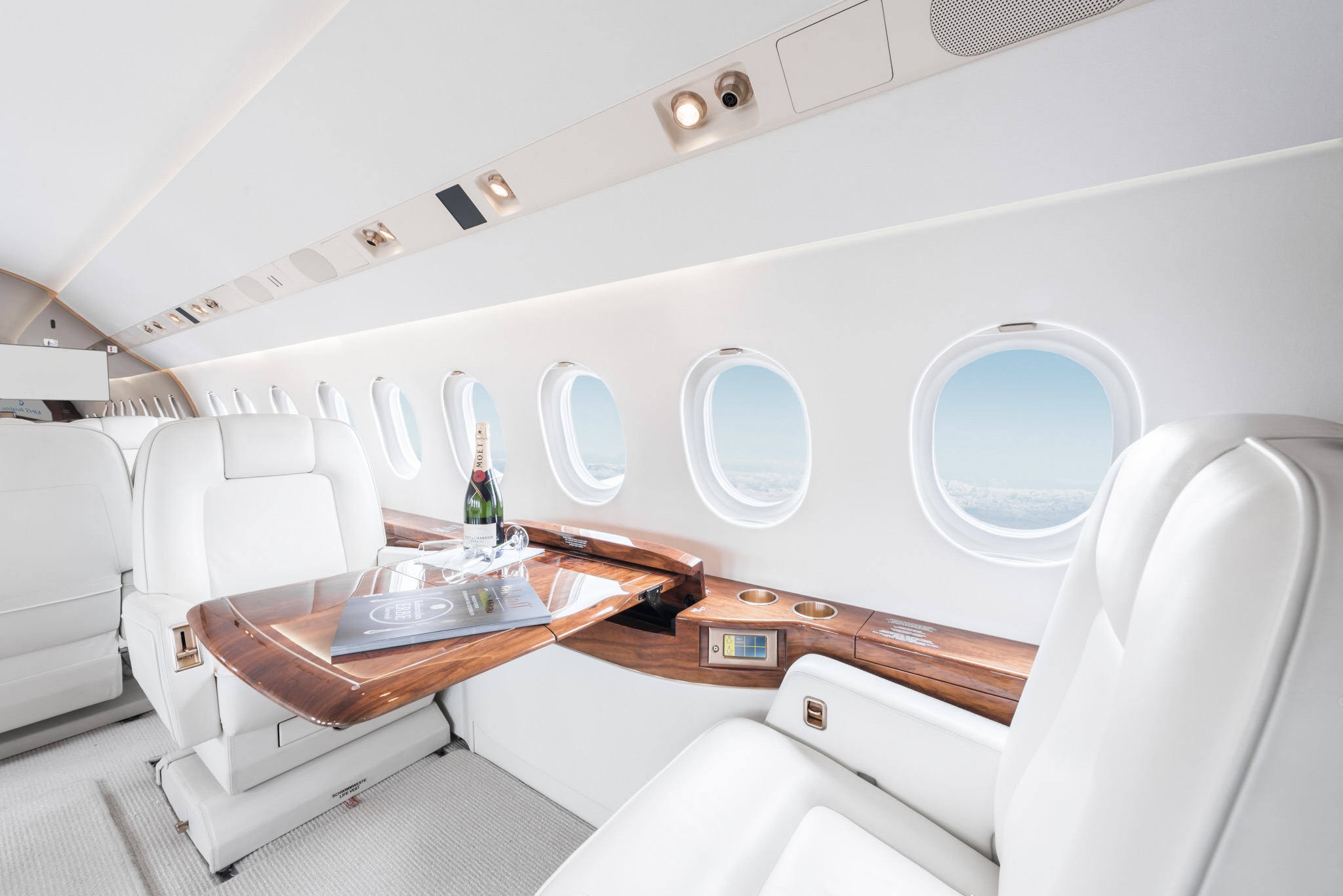 image of a private jet cabin